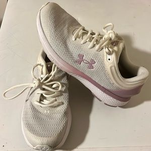 Under Armour Charged Escape- white with purple logo. Only worn a few times.